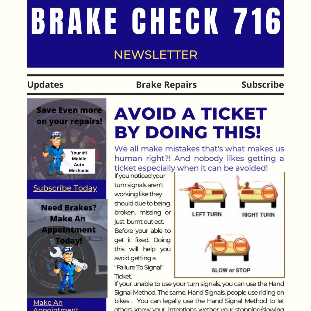 Brake Check 716 Newsletter